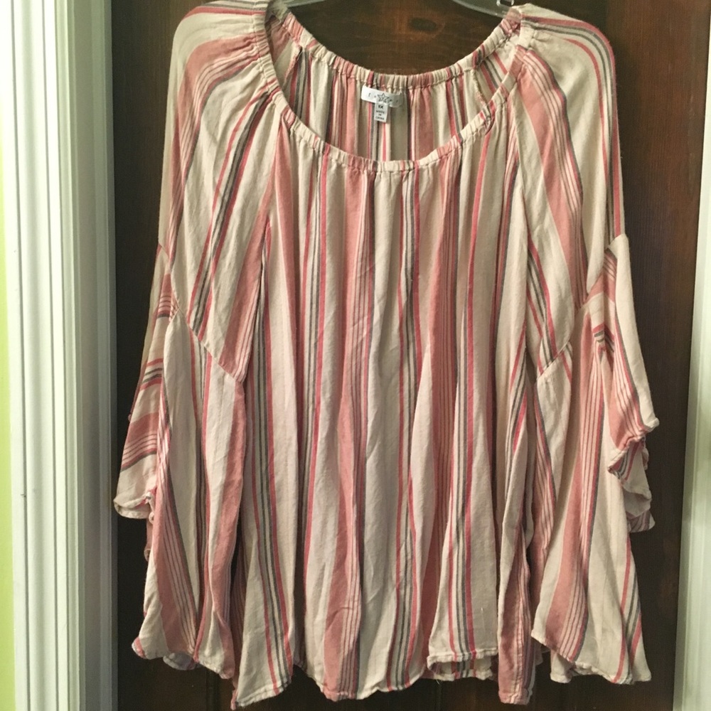 Fever flowy striped shirt. Size 1X